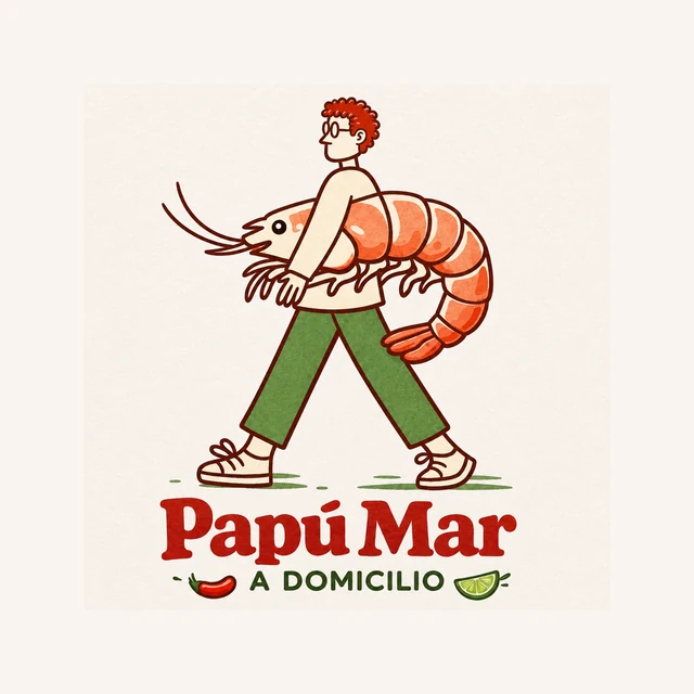 Logotipo de Papú Mar, mariscos a domicilio
